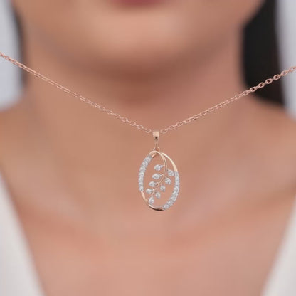 Rose Gold Sweet Alyssum Lab Grown Diamond Pendant