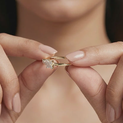 Gold Radiant Petaline Lab Grown Diamond Ring (Size 12)