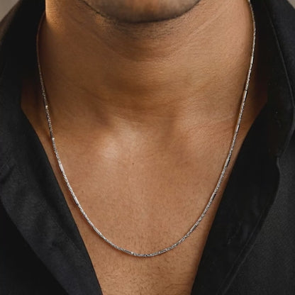Silver Bar Anchor Chain For Him