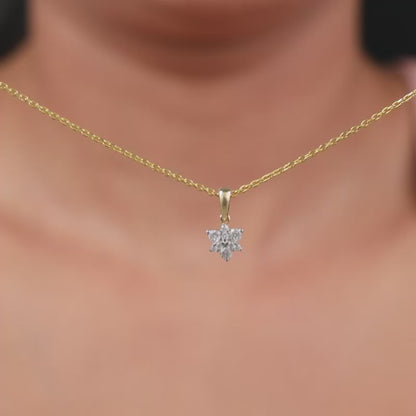 Gold Floretta Lab Grown Diamond Pendant