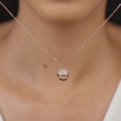 Rose Gold Heart Treasures Pendant With Link Chain