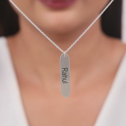 Personalised Silver Charming Two Sided Necklace