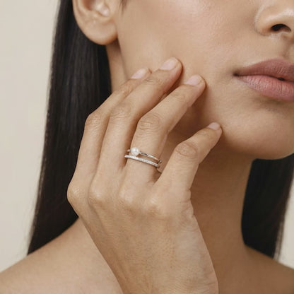 Silver Kate Pearl Ring