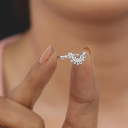 Silver See The Moon Ring