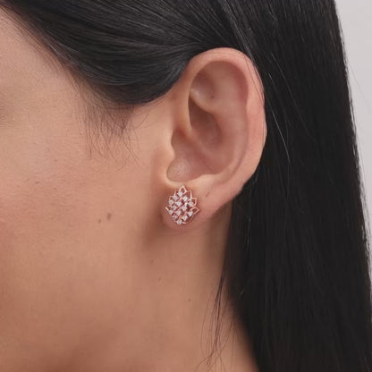 Rose Gold Lotus Radiance Earrings
