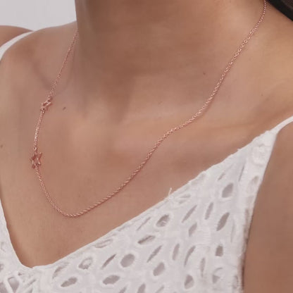 Rose Gold Star Crossed Lovers Necklace