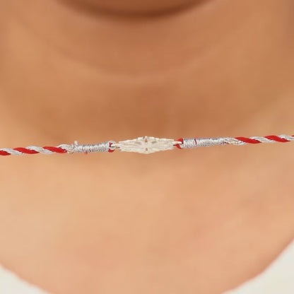 Silver Floral Rakhi