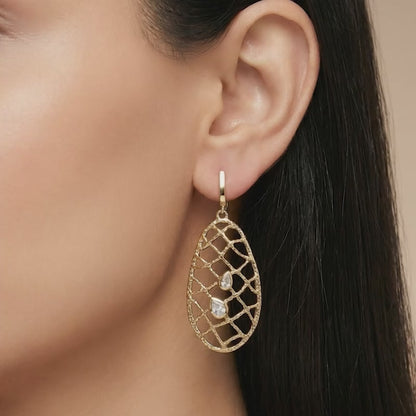 Golden Abstract Dew Earrings