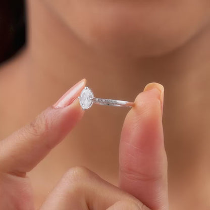 Silver Moonlit Marquise Ring