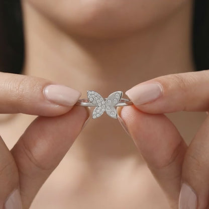 Silver Mod Flutter Ring (Size 12)