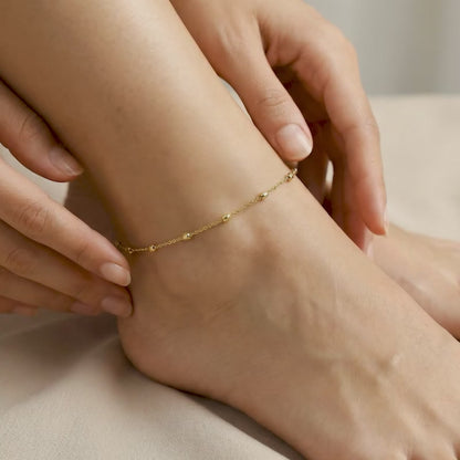 Golden Pear Beads Anklet
