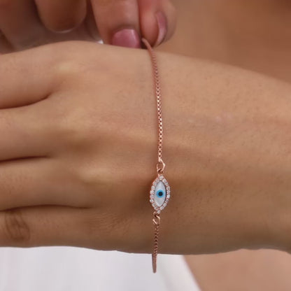 Rose Gold Evil Eye Bracelet