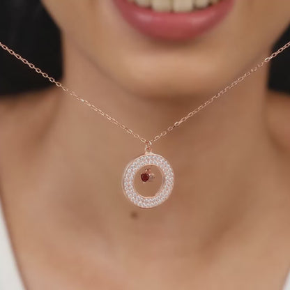 Rose Gold Custom Loving You Endlessly Pendant With Link Chain