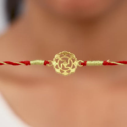 Golden Classic Swastik Rakhi