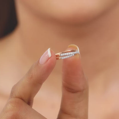 Rose Gold Thea Criss Cross Lab Grown Diamond Ring
