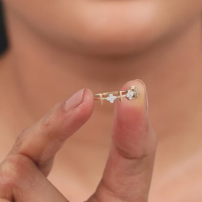 Gold Aurora Flower Lab Grown Diamond Ring