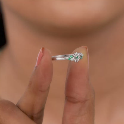 Silver Sunflower Ring