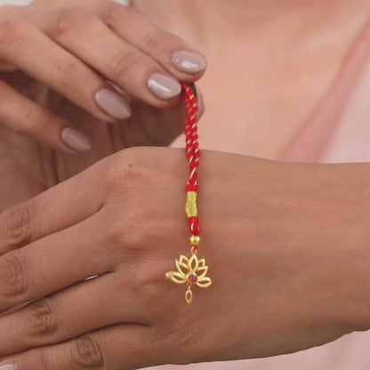 Golden Padma Lumba Rakhi