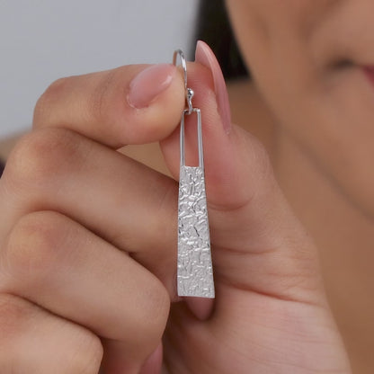 Silver Glowy Bar Danglers