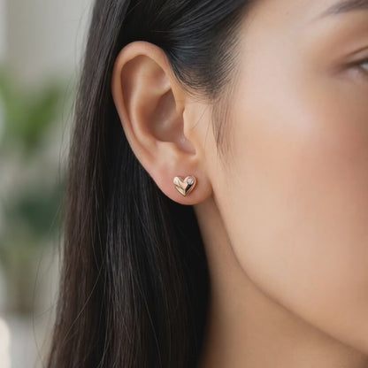Rose Gold Silent Embrace Stud Earrings