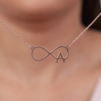 Rose Gold Personalised Infinity Initial Necklace