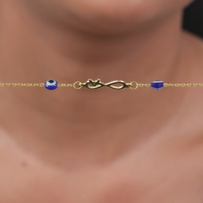 Golden Personalised Initial Nazar Bracelet