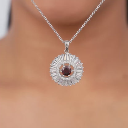 Silver Fleur Pendant With Link Chain