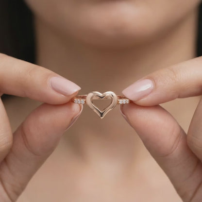 Rose Gold Velora Heart Ring (Size 12)
