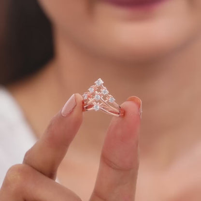 Rose Gold Criss Cross Vanki Ring
