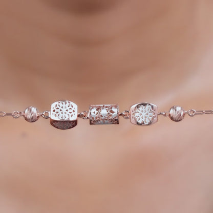 Dual Tone Zenith Charm Silver Bracelet