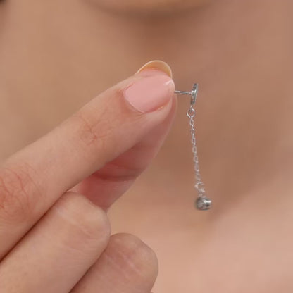 Silver Love Drip Dangler Earrings