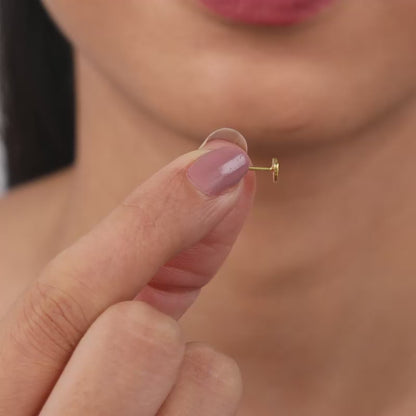 Golden Heart Stud Earrings