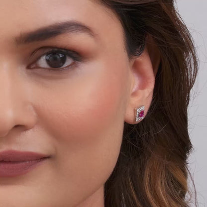Silver Pink Quad Earrings