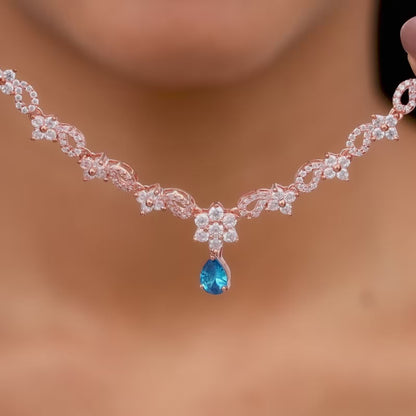 Rose Gold Blue Moon Necklace