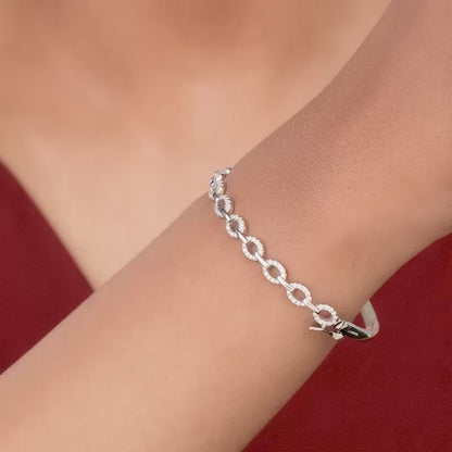 Kriti Sanon Silver Zircon Whirl Bracelet