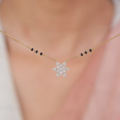Gold Shubh Lagn Lab Grown Diamond Mangalsutra