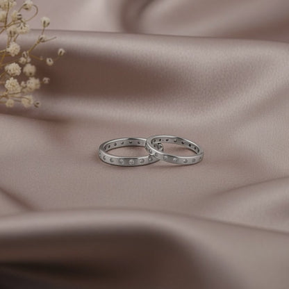 Silver Evermine Couple Bands