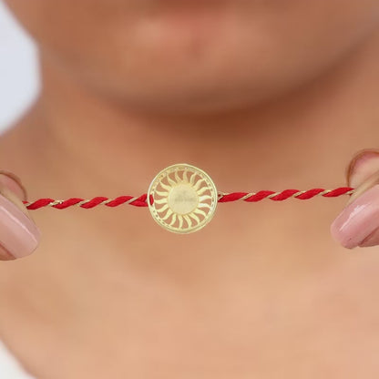 Golden Swastik Chakra Rakhi