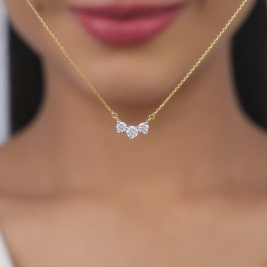 Gold Trilove Solitaire Diamond Necklace