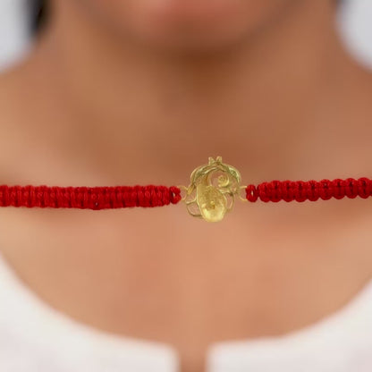 Golden Veera Ganapati Rakhi