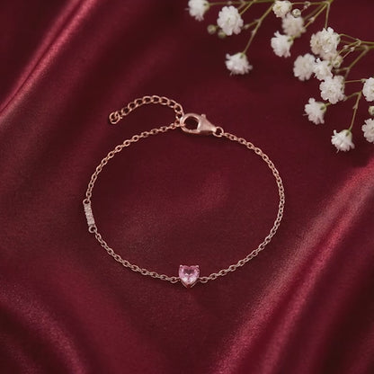 Rose Gold Pinky Heart Bracelet
