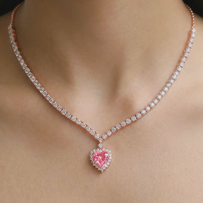 Rose Gold Heart Empress Necklace