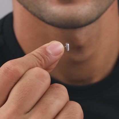 Silver Modern Spark Stud For Him
