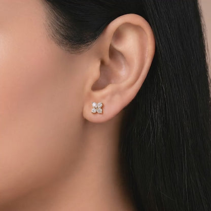 Gold Fresh Bloom Lab Grown Diamond Earrings