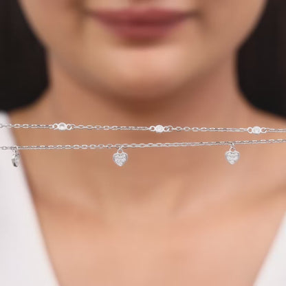 Kriti Sanon Silver Zircon Heart Charm Bracelet