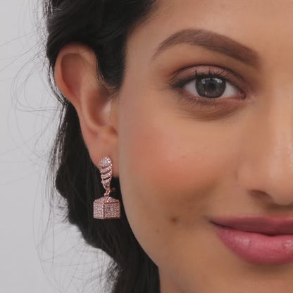 Rose Gold Glittering Grace Jhumki