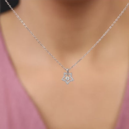 Silver Nebula Pendant With Link Chain