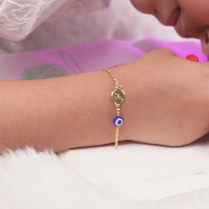 Golden Personalised Envy Gaze Kids Bracelet (2 - 8 Years)
