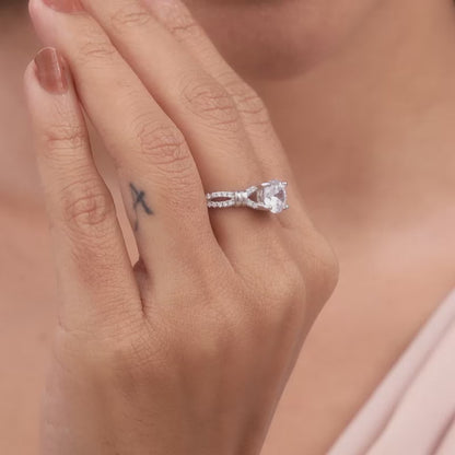 Silver Zircon Studded Ring