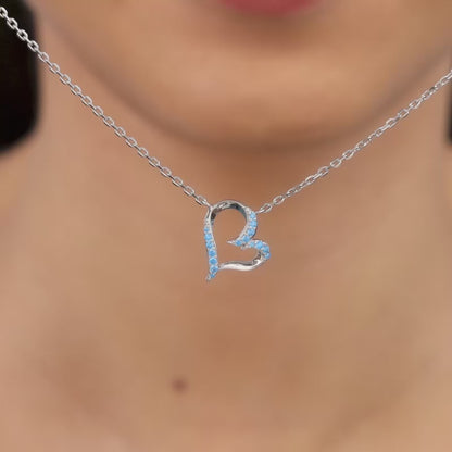 Silver Dewy Heart Necklace